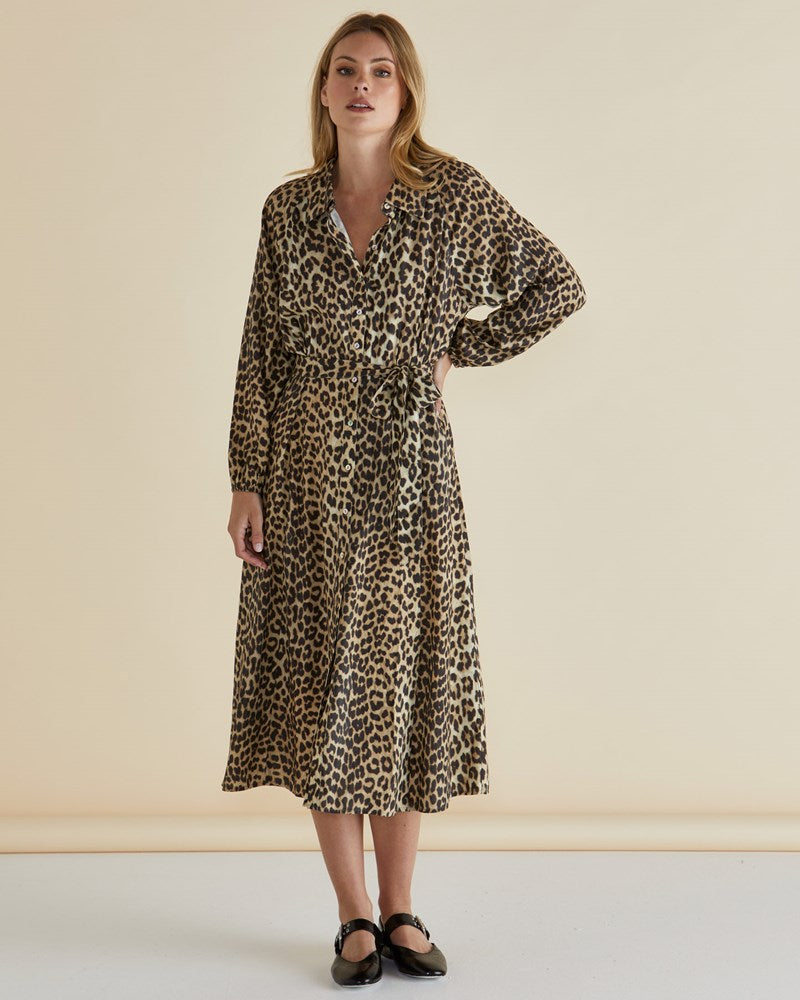 Lisa Leopard Shirt Dress - Leopard Print