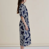 Skye Dress - Navy Geo