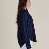 Lizza Embellished  Shirt - Dark Blue