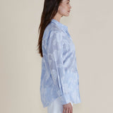 Lace Stripe Shirt - Lace Floral