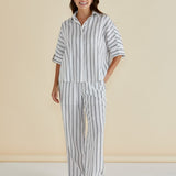 Zaza Relax Pant - Black/White Stripe