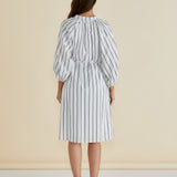 Jenna Dress - Black/White Stripe