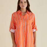 Mills Shirt - Peach Stripe