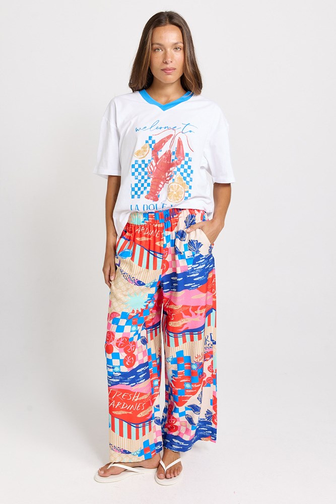 Sable Wide Leg Pant - Mediterranean Print | Betty Basics
