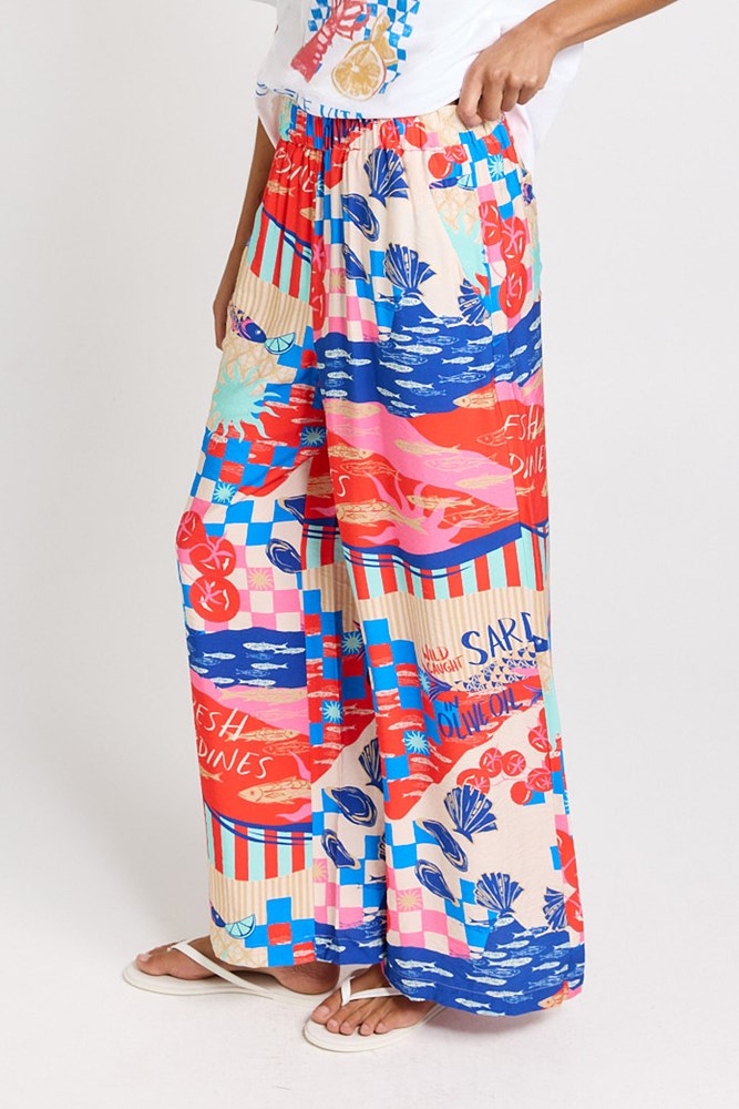 Sable Wide Leg Pant - Mediterranean Print | Betty Basics