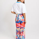 Sable Wide Leg Pant - Mediterranean Print