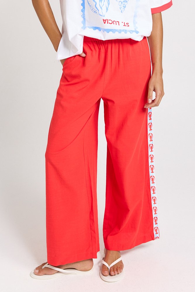 Sable Wide Leg Pant - Red | Betty Basics