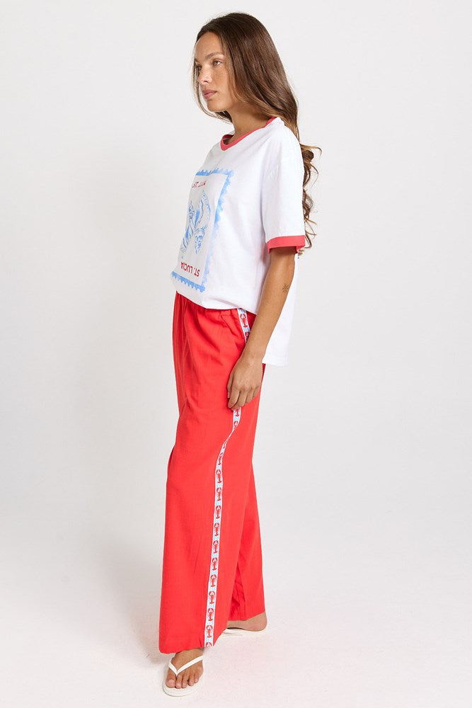 Sable Wide Leg Pant - Red | Betty Basics