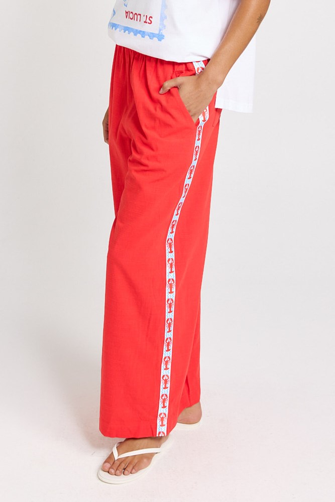Sable Wide Leg Pant - Red | Betty Basics