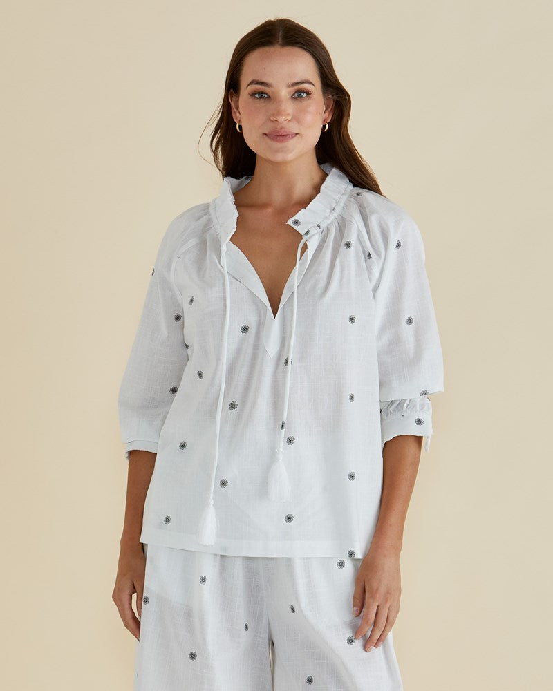 Charli Blouse - Black Floral Print