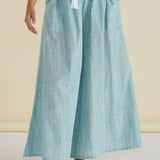 Tatum Wide Leg Pant - Green Stripe