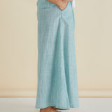Tatum Wide Leg Pant - Green Stripe
