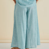 Tatum Wide Leg Pant - Green Stripe