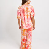Joanne Linen Blend Blouse - Brushed Floral Print