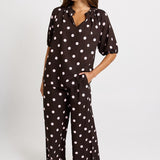 Joanne Blouse - Pink/Choc Polka Dot | Betty Basics