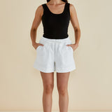 Relax Denim Shorts - White