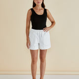 Relax Denim Shorts - White
