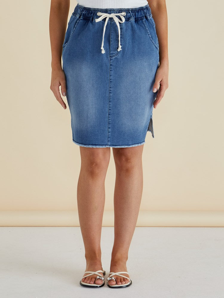 Augie Denim Skirt - Denim Blue