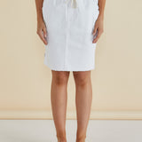 Augie Denim Skirt - White