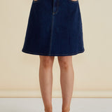 Glinda Denim Skirt - Blue Indigo