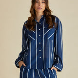 Hayman Shirt - Navy/White Stripe