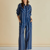 Hayman Shirt - Navy/White Stripe