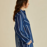 Hayman Shirt - Navy/White Stripe