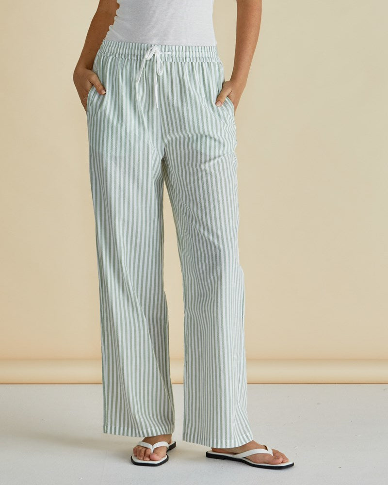 Georgie Pants - Green Stripe