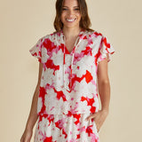 Lyra Blouse - Red Floral Print