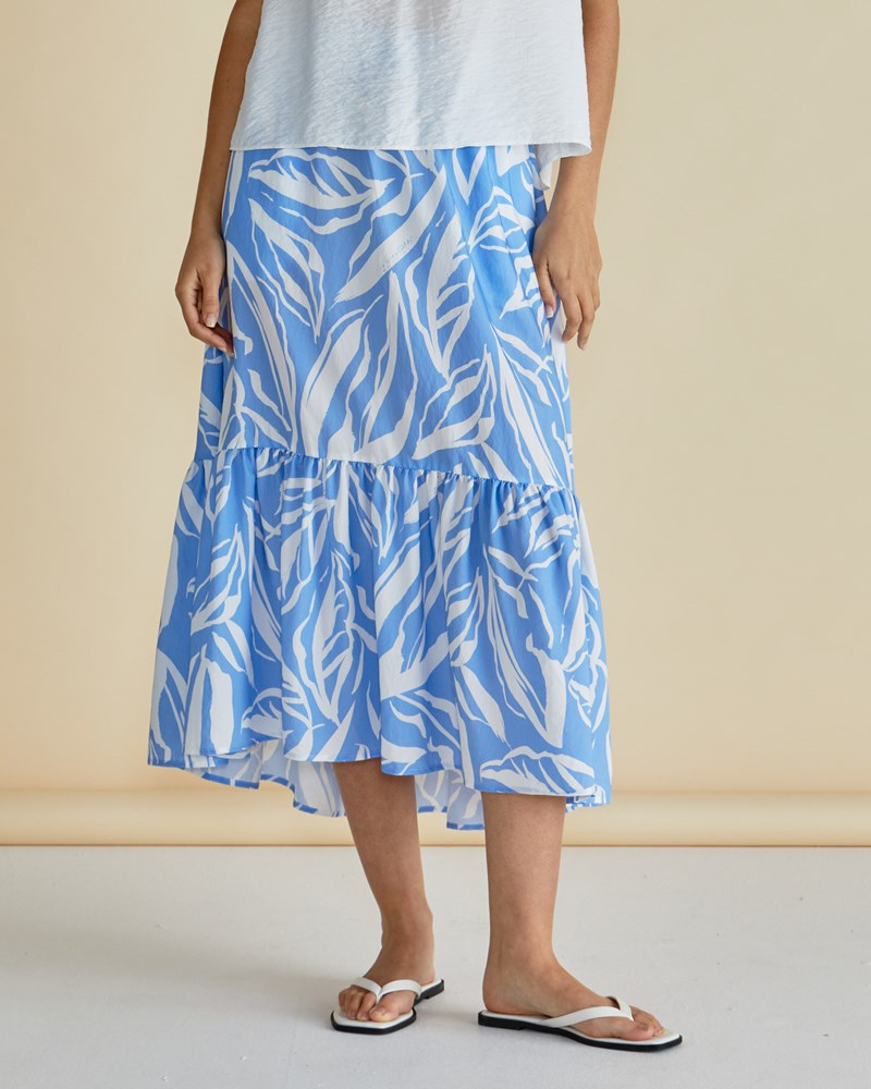 Maggie Skirt - Blue Abstract Print