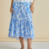 Maggie Skirt - Blue Abstract Print