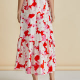 Maggie Skirt - Red Floral Print