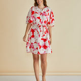 Gwenda Dress - Red Floral Print