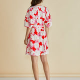 Gwenda Dress - Red Floral Print