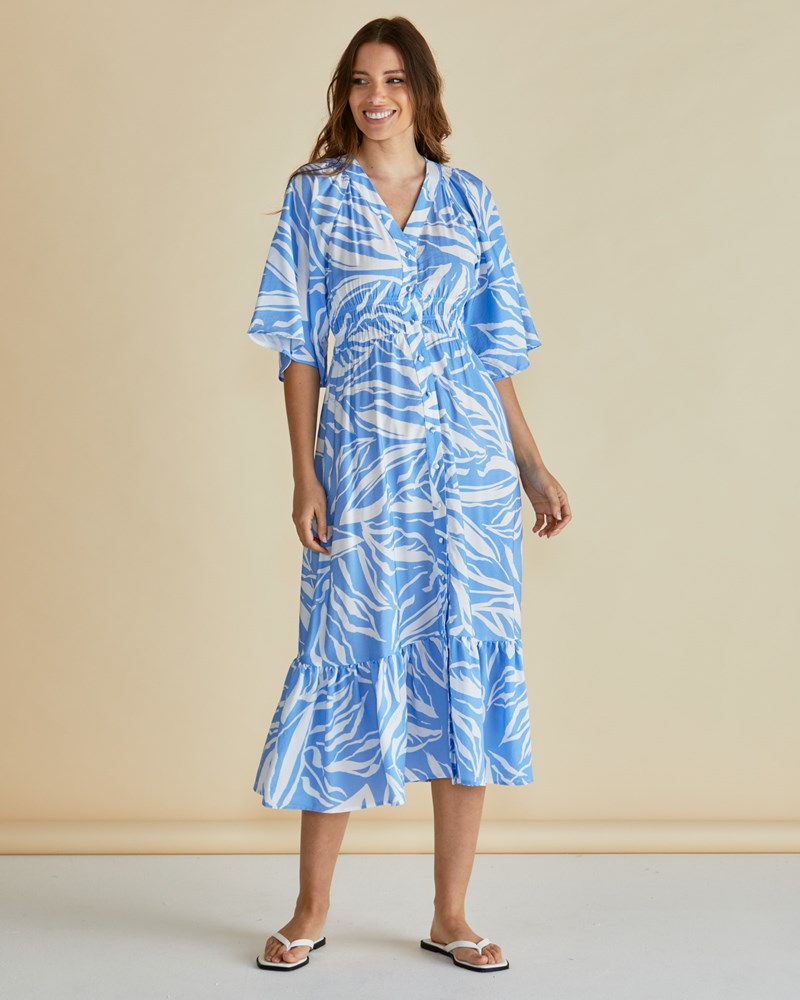 Moxie Dress - Blue Abstract Print
