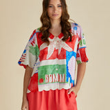 Scarlett Shirt - Seashell Print