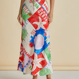 Brooke Bias Skirt - Seashell Print