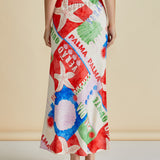 Brooke Bias Skirt - Seashell Print