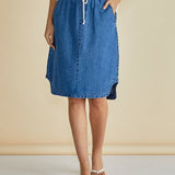 Dara Denim Skirt - Vintage Blue
