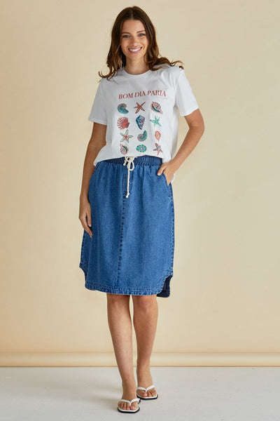 Dara Denim Skirt - Vintage Blue | Betty Basics | Everyday Women's