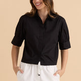 Reagan Poplin Shirt - Black