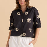 Reagan Poplin Shirt - Leopard Print