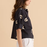 Reagan Poplin Shirt - Leopard Print