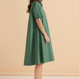 Savannah Swing Shirt Dress - Green