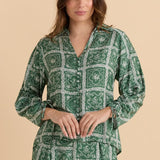 Belinda Blouse - Floral Tile Print