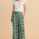 Pearl Palazzo Pant - Floral Tile Print