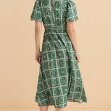 Dahlia Dress - Floral Tile Print