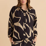 Palmer Puff Shirt - Monochrome Floral