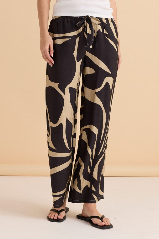 Sutton Relax Pant - Monochrome Floral