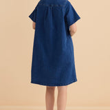 Shift Denim Shirt Dress - Dusty Print